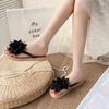 Flower sandals summer versatile flat flip flops anti slip beach sandals