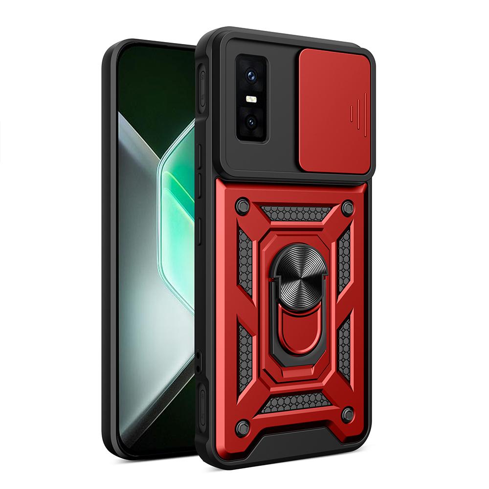 

Чехол для Infinix GT 30 Pro 5G Чехол Сдвижная камера Кольцо-подставка Защитная крышка для Infinix GT 30 Pro Противоударная Capa Infinix GT 30 Pro красный