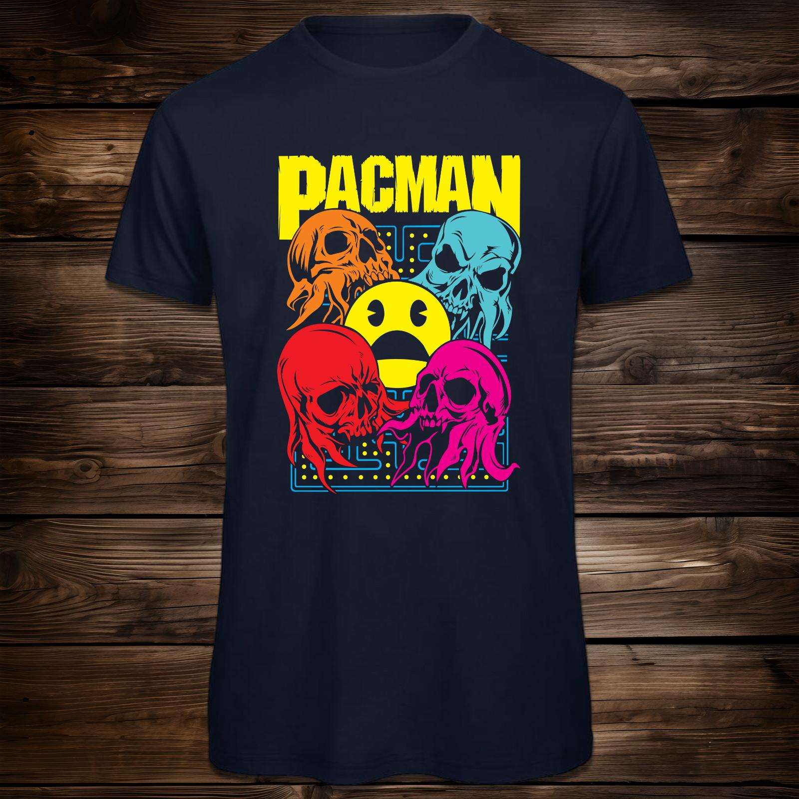 Pac-Man Retro Video Game Design T-Shirt Mens Womens Tees Top | Unisex 4XL