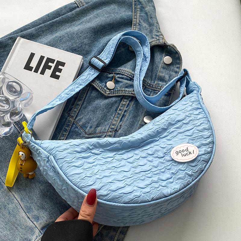 Cute and Versatile Niche Canvas Small Bag for Women New Women's Bag Korean Crossbody Bag Fashionable One-shoulder Dumpling Bag