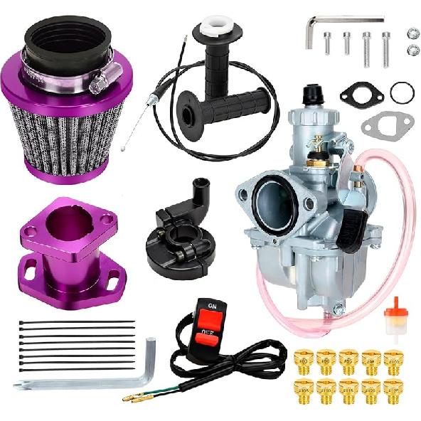 FVRITO VM22 26mm Carburetor Throttle Assembly Main Jets Kit for Predator 212cc 224cc 196cc Non Hemi Coleman CT200U BT200X Mini Bike KT196 Go Kart