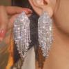 Luxury Super Flash Rhinestone Long Fringed Earrings
