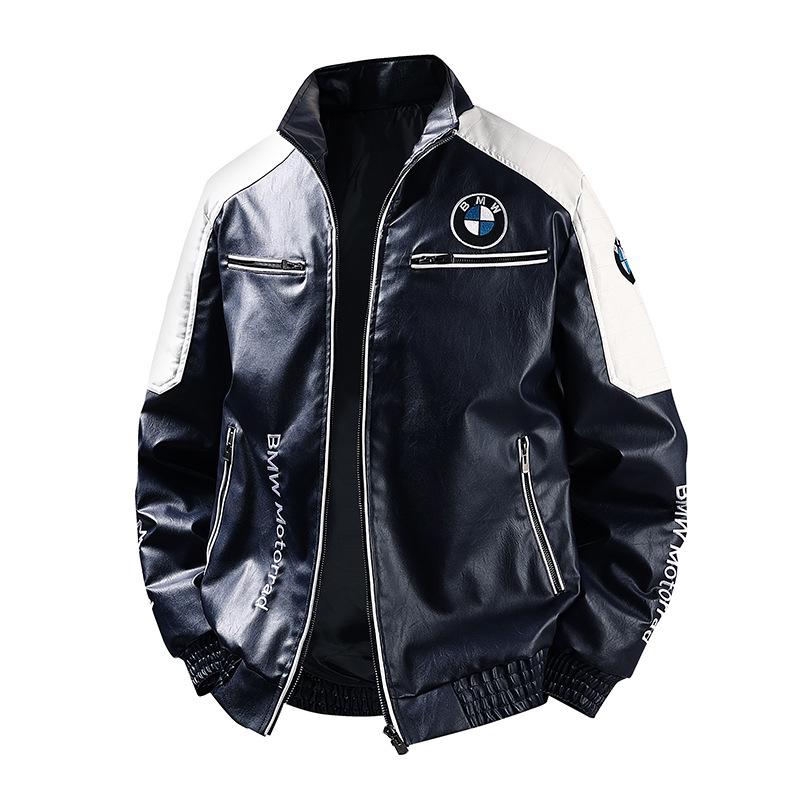 Unisex Waterproof PU Leather Racing Jacket: Embroidered American Motorcycle & F1 Suit for Autumn/Winter Riding
