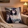 Hot Anime AAlbedo Cushion Cover Soft Plush Cushion Cover Double Print And Invisible Zipper For Sofa Home Car Use