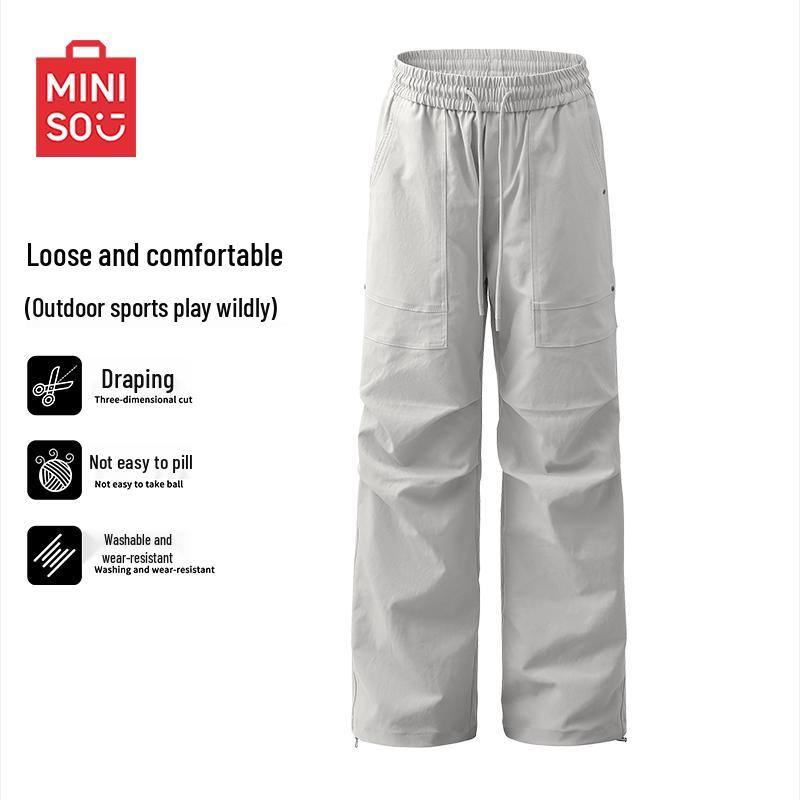 MINISO Unisex Vintage Loose-Fit Cargo Parachute Pants