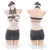 6 Piece Set Cosplay Costume Set Stewardess AV Actress Popular Item Lace Patchwork Openwork No Chest Lingerie Costume Outfit Ladies Adult Fancy Dress