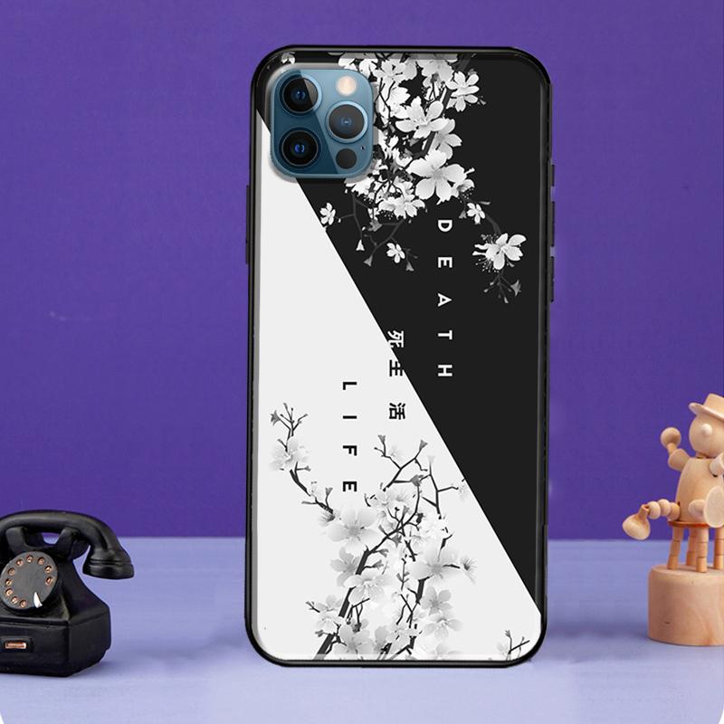 Life With Death Etui na iPhone XR X XS Max SE 2020 7 8 Plus Pokrowiec na telefon na iPhone 11 14 12 13 Pro Max Mini