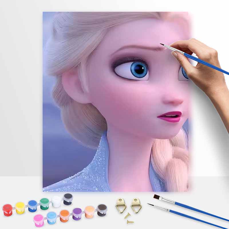 Disney animation digital oil painting Elsa diy handpainted coloring painting home decoration kit wall art canvas decor for living room