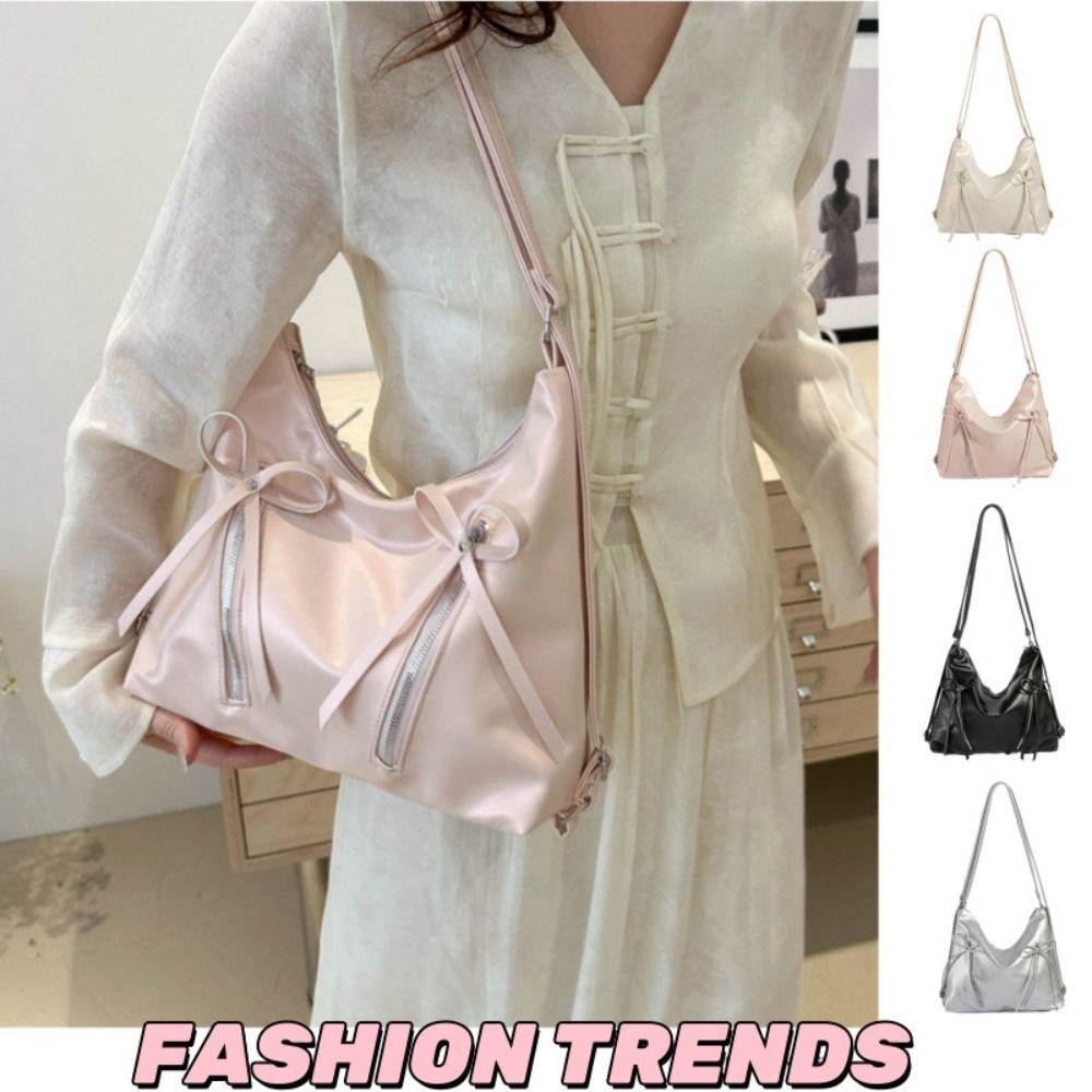 Stylish Bow Tote Bag Korean Women's Handbags Trendy Bows Armpit Bag Ladies
