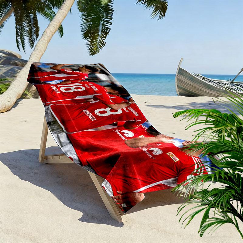 Union Berlin Spieler Print Strandtuch, Großes Weiches Schnelltrocknendes Handtuch für Strand Camping Schwimmen