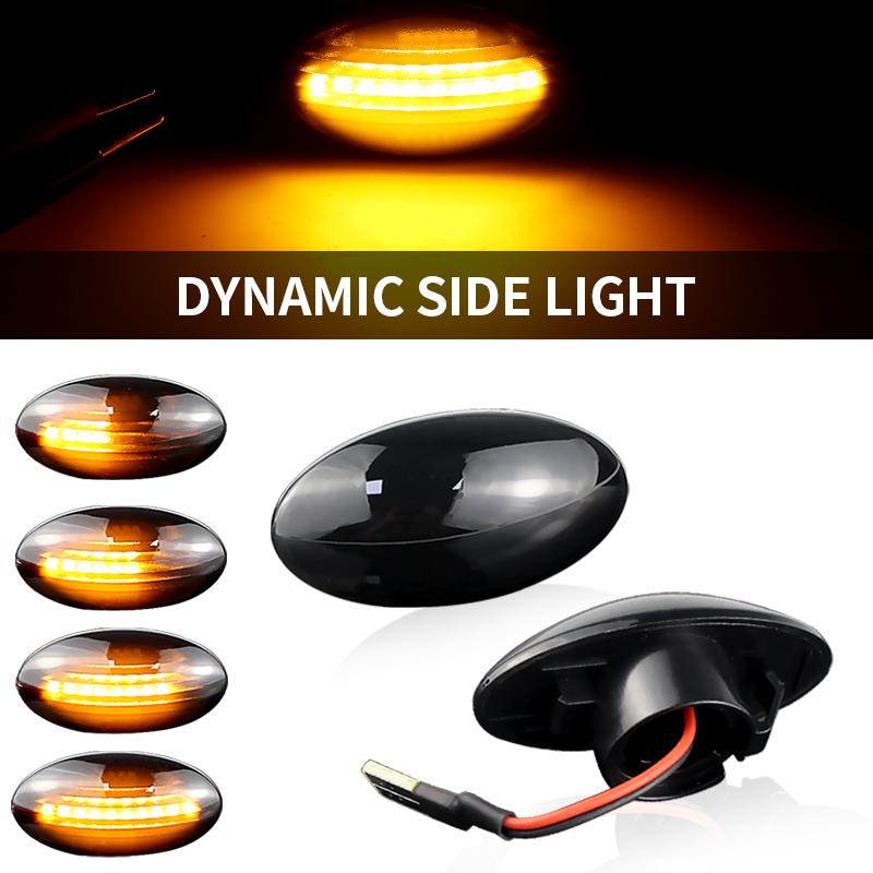 2Pcs Flowing Water Repeater Indicator Dynamic LED Side Marker Turn Signal Light For Mini Cooper R50 2002-2006 / R52 2004-2008