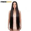 FREEDOM Synthetic Lace Wig 38 Inch Deep Part Long Straight Wig Ombre Pink Cosplay Wigs Synthetic Lace Front Wigs For Black Women