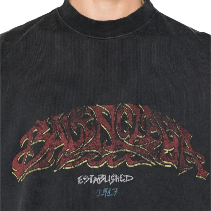 Balenciaga Men's Offshore Oversized T-Shirt Gray 764235TPVM81568