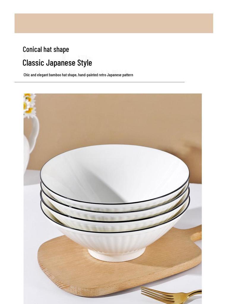 Nordic Ceramic 8" Noodle Bowl - Creative, Simple, Versatile for Rice, Soup, and Instant Noodles