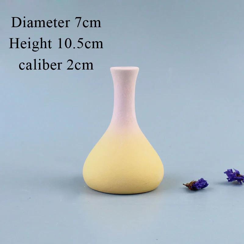 

Nordic Modern Spray Painting Gradient Ceramic Vase Dry Flowers Living Room, Bedroom Dining Room, Decor, Frosted Small Vases, 1Pc