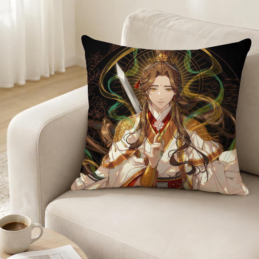 Heaven Officials Blessing Cushion Cover Antidustmite Sofa Cushion Decorative Office Cover Lounge Area Indoor Outdoor Use