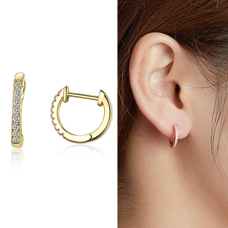 WOSTU Rainbow Hoop Earrings 925 Sterling Silver Colorful Zirconia Round Circle Silver Earrings For Women Zircon Fashion Jewelry