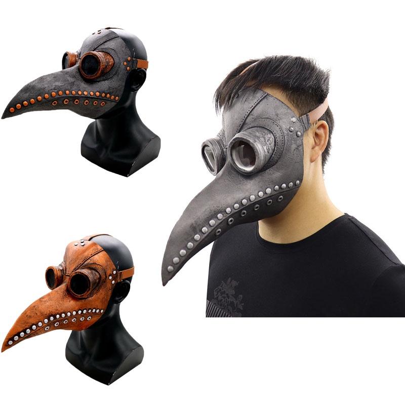 Stylish Long Nose Plague Doctor Mask Crafted From Non-toxic Faux Leather For Halloween