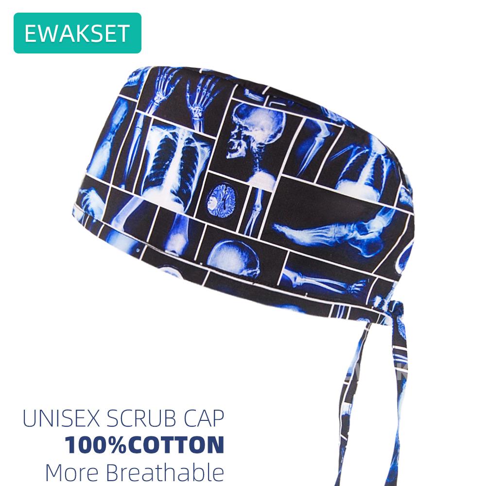 New Female Male Surgical Scrub Cap 100%Cotton Medical Nurse Doctor Hat Dentist Spa Lab Nursing Hats Unisex Hospital Surgeon Caps