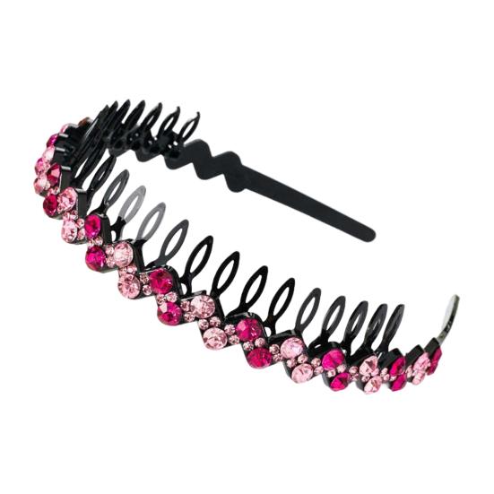 

Hair Clasp Shiny Colorful Rhinestone Non-Slip Reusable Narrow Brim Girls Headband Hair Accessories красный