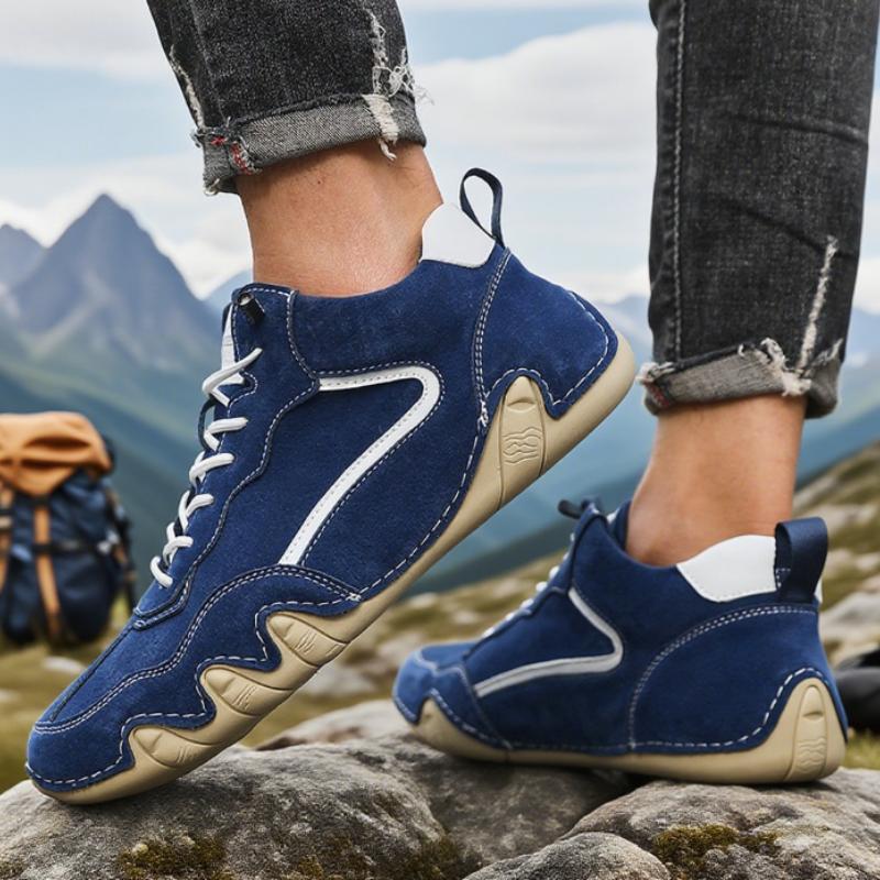 

Causal Flat Shoe for Men Handmade PU Leather Comfortable Loafers Outdoor Soft Sole Hiking Shoe Breathable Moccasins Men Sneakers 39