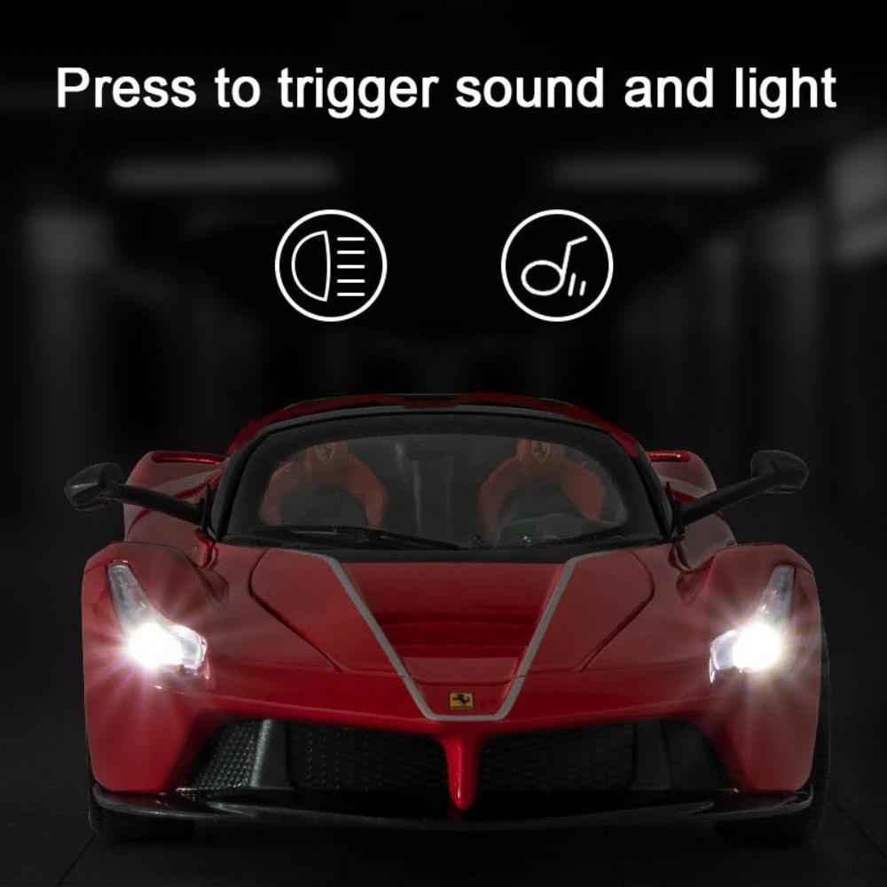 1/22 Zinklegierung Ferrari Cabrio Sportwagen Metall Druckguss Simulation Fahrzeug Sound Licht Pull Back Sammlung Spielzeug Junge Dekorieren Geschenke