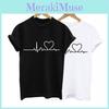 T-shirt alla moda con stampa a cuore per donna, realizzata in morbido e confortevole materiale poliestere