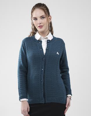 Cardigã Feminino de Gola Redonda com Mangas Longas