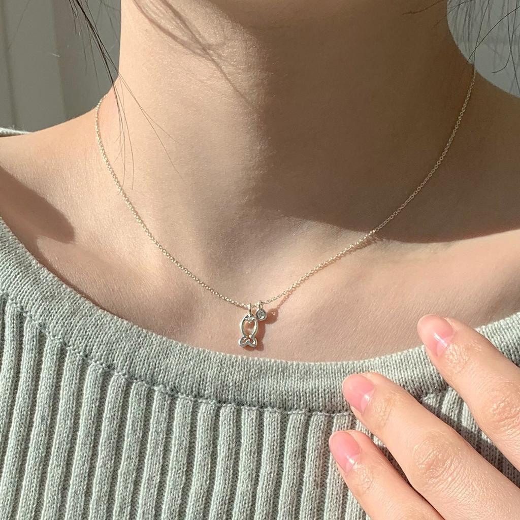 47Bag 925 Silver Lucky Fish Necklace Brisa