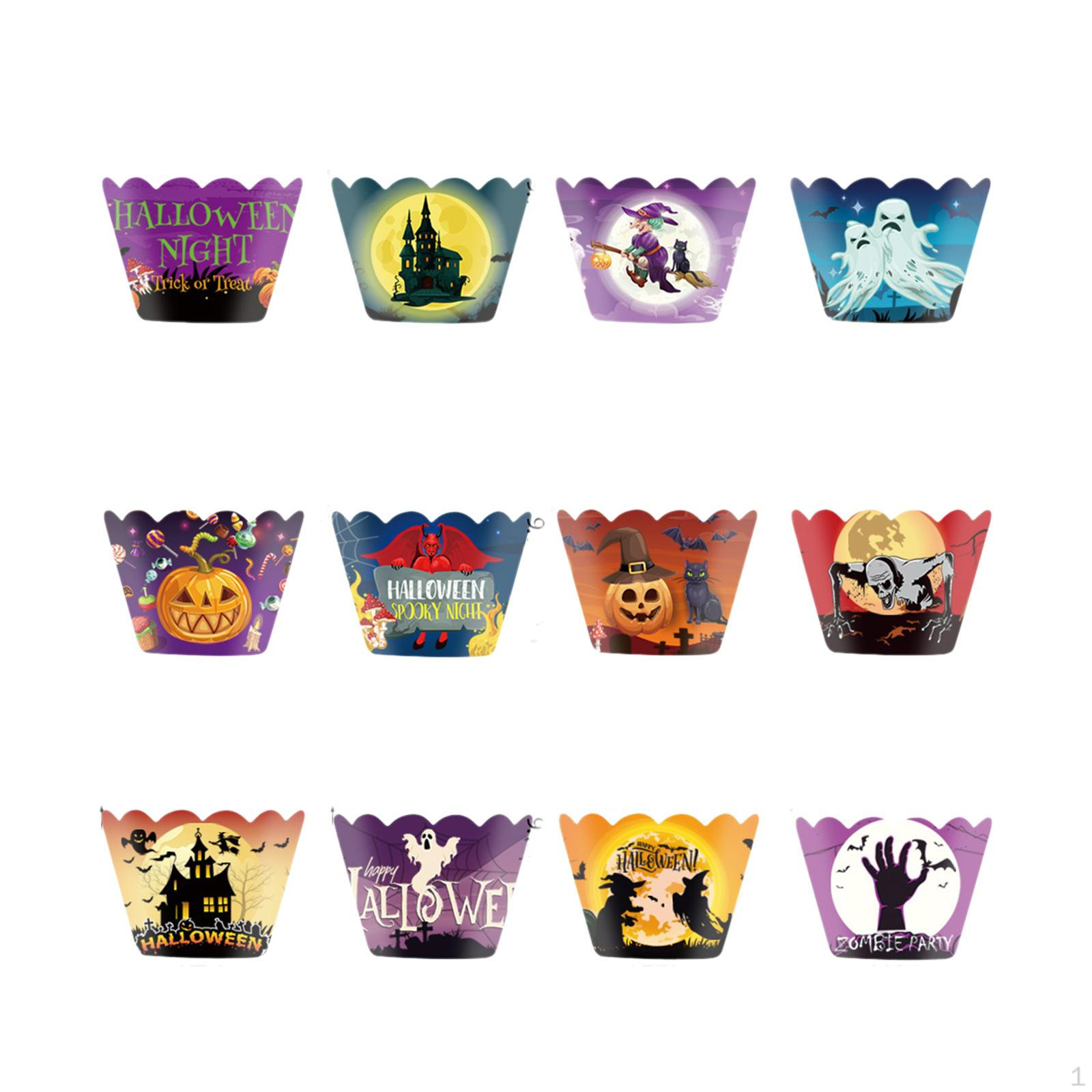 

Cupcake Liners for Baking And Party Use, Halloween Themed Muffin Wrappers Style A