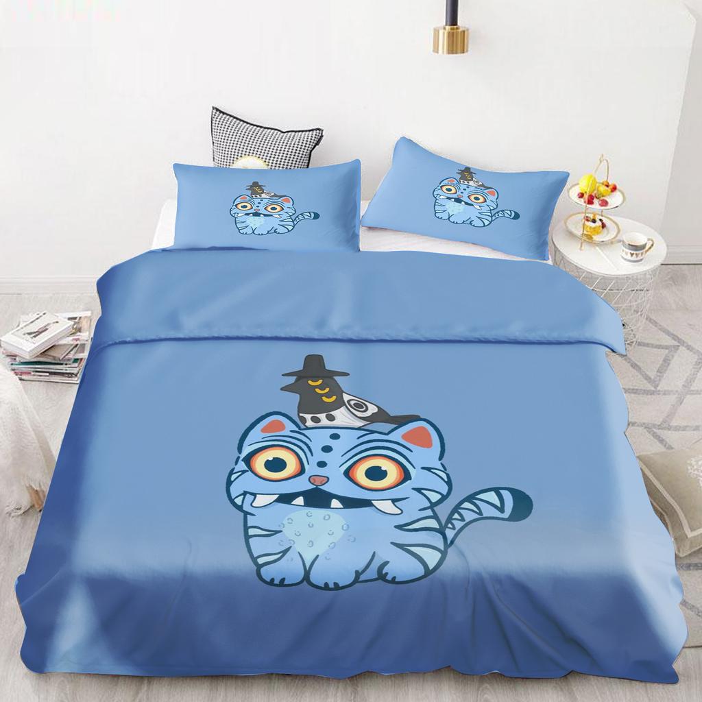 KPop Demon Hunters Anime 100% Polyester Bedding Set Duvet Cover Set Printed Cartoon Home Decor