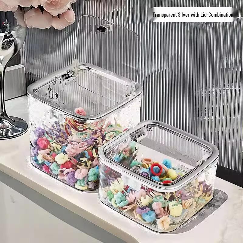 Children's Hair Accessory Organizer: Transparent Box for Hair Ties, Headbands, Clips, Pins, and Jewelry