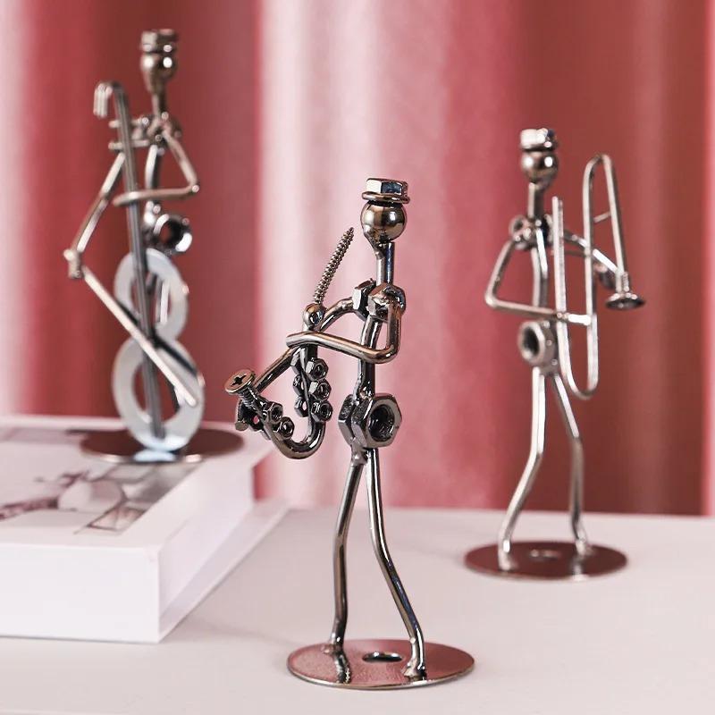 Elegant Metal Guitarist Handcrafted Statue - Iron Music Sculpture, Perfect Choice for Home and Office Decor, Ideal Gift for Music Lovers