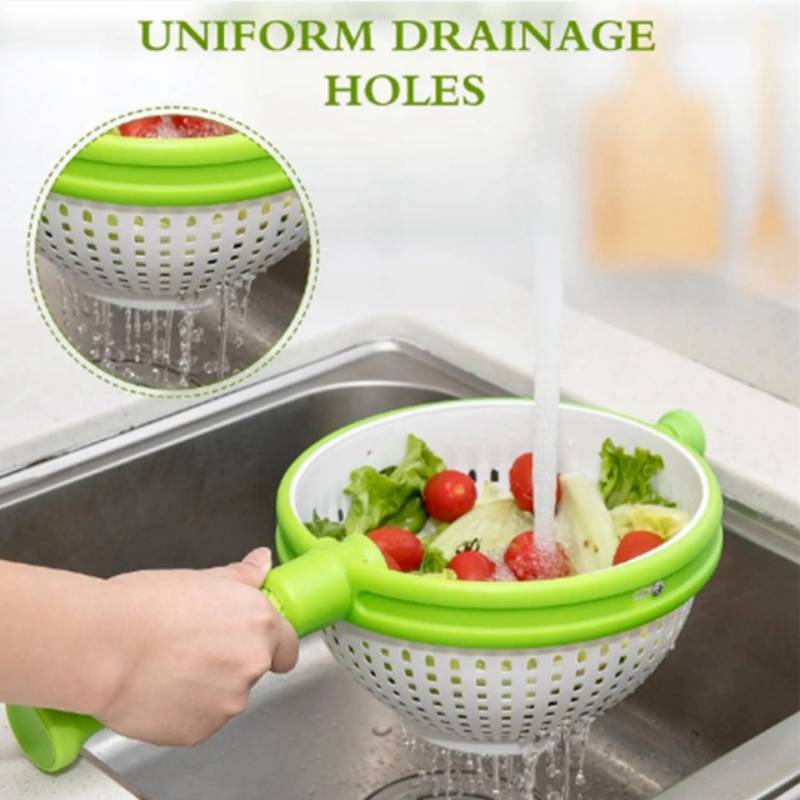 Modern Minimalist Pp Salad Spinner With Hand Press For Fruit And Vegetable Draining