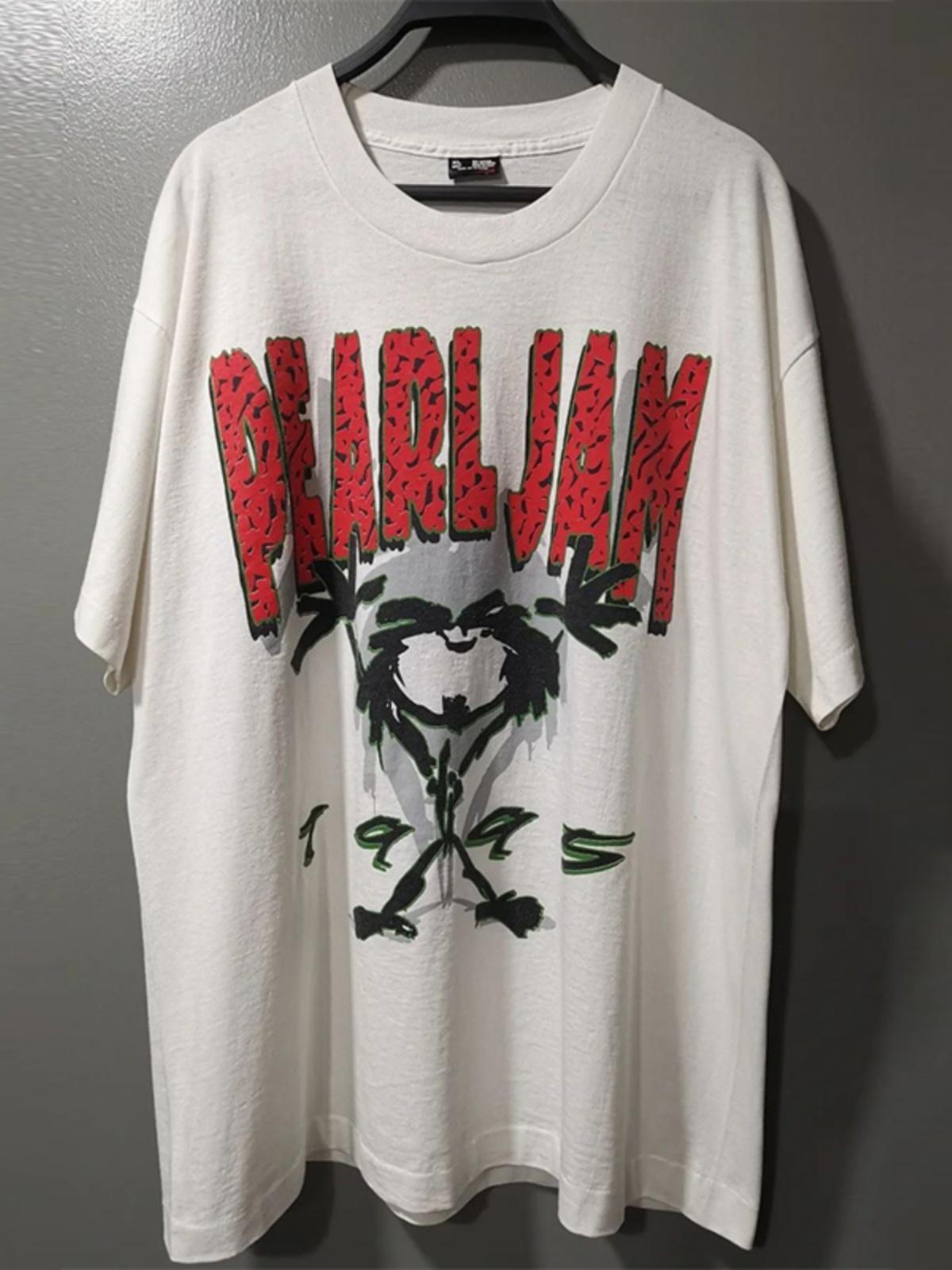 

Pearl Jam Pearl Jam Band Уличный Y2K Хип-хоп Высокий стиль Короткий рукав Мужская и женская Тяжелый хлопок Футболка 4XL