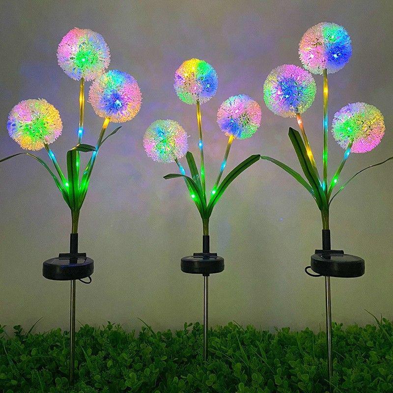 Crossled Outdoor Solar Dandelion Stake: Colorful Garden Atmosphere Light