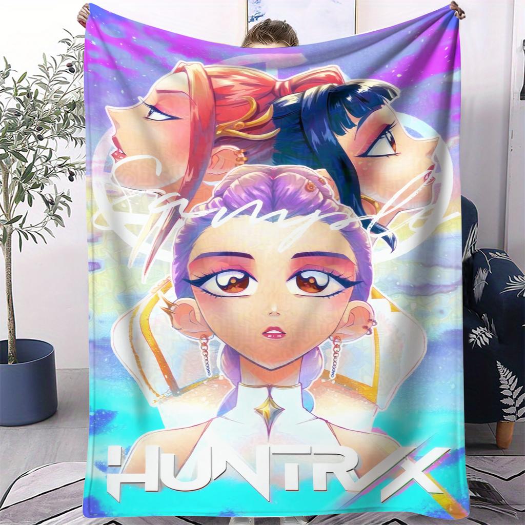 1Pc K-Pop Blanket Sajaboys Hunter Flannel Blanket Demon Hunters Print For Home Living Room Bedroom Decor New  Christmas Gift