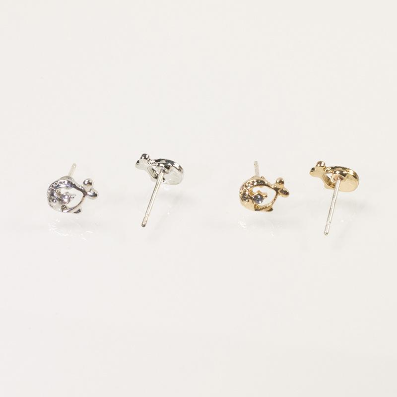 S925 Silver Needle Korean Edition Ocean World Stud Earrings Set Women's Niche Design Fish Blue Whale Shell Earrings