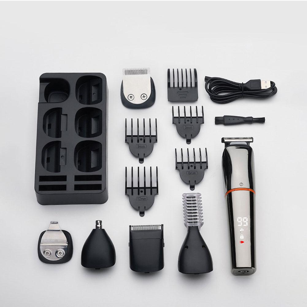 6-in-1 Hair Clipper USB-Rechargeable Professional Men's Barbershop Grooming Kit Household Electric Trimmer for Men