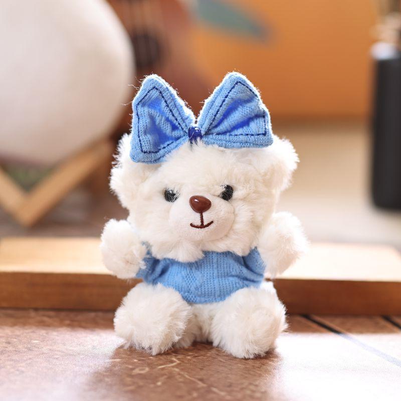 

Bear Bowknot Plush Keychain Bag Pendant Animal Doll Toys Keyring Gifts Kids синий