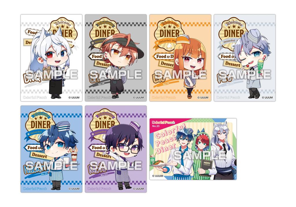 Ensky Colorful Peach Clear Card Collection Gum Karapichi Diner BOX - - 16-pack (Candy Toy)