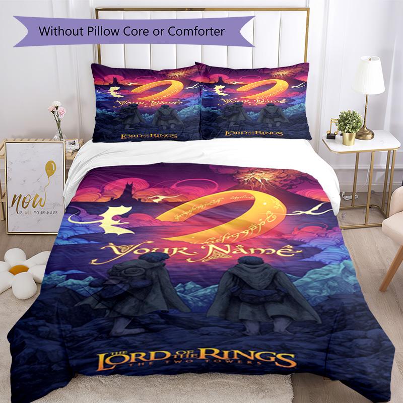 Lord Rings Customized Name Duvet Cover Set Suitable for Decorate room Breathable Duvet Cover Bedroom Decor