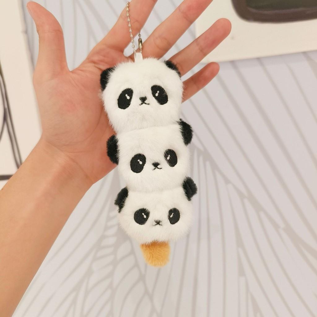 Charming Plush 15cm Panda Backpack Pendant Colorful Keychain Cute Gift For Children