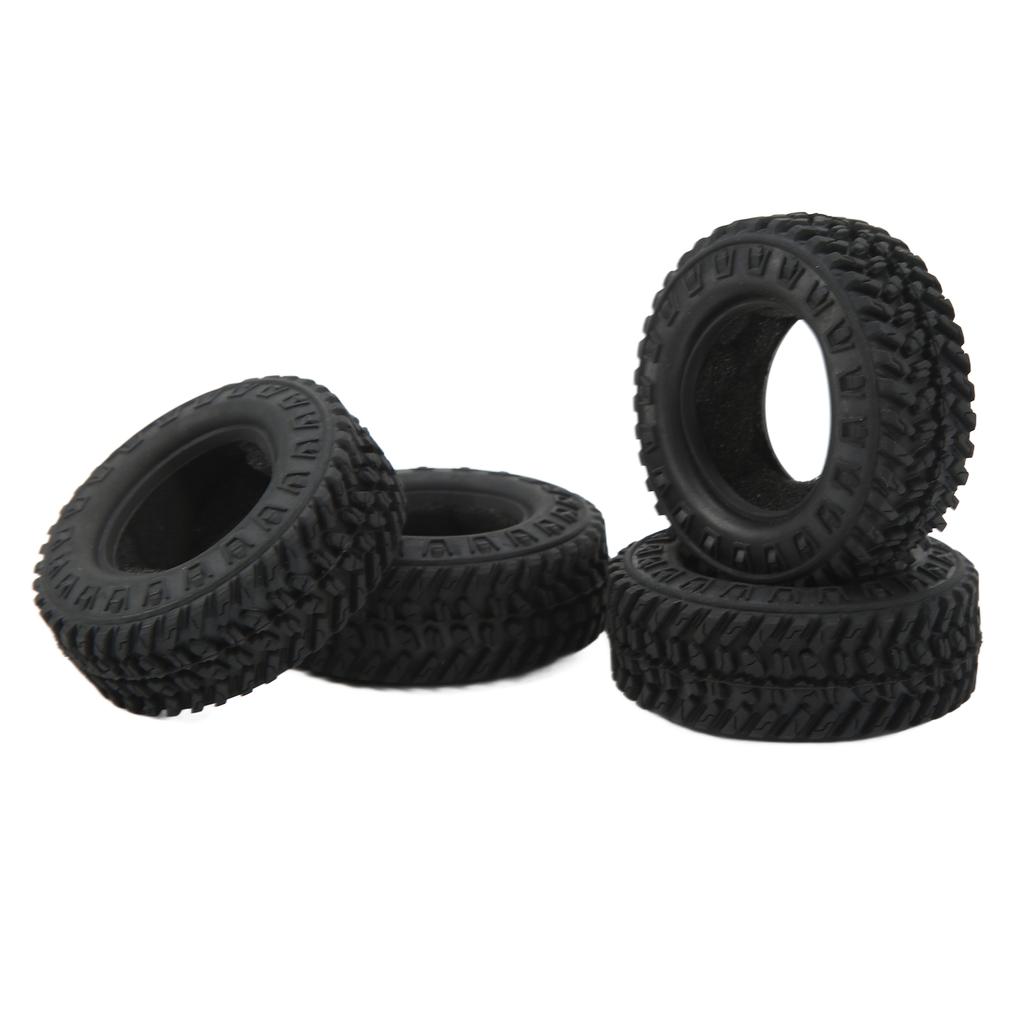 4PCS 1.25in RC Crawler Mud Tires Rubber RC Car Wheel Tires Set for FMS FCX24 for Axial SCX24 124