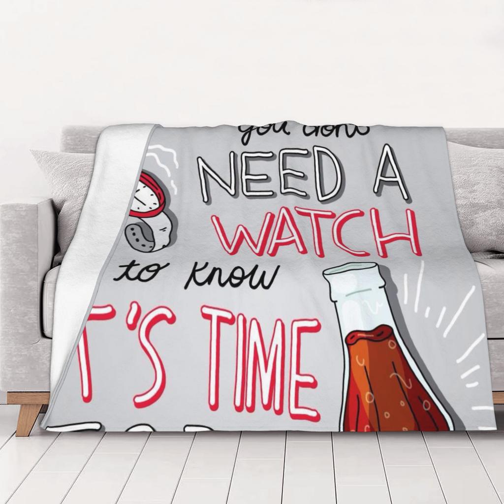 1PC home Cute Room Decor dDiet Coke Time for Watch Blanket Throw Blanket dDiet Coke Novelty Warm Blanket All Season
