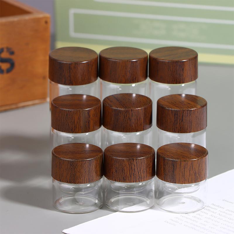 Mini Glass Bottles Airtight Jars for Kitchen Storage Coffee Beans Spices Candy Refillable Portable for Camping Picnic Office
