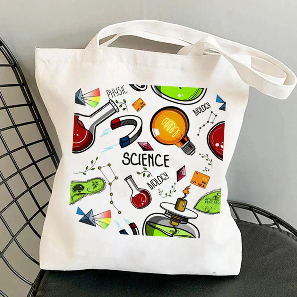 Women Shopping Bag Chemistry Canvas Bag Harajuku Reuseable Shopper Canvas Bag Girl Handbag Tote Shoulder Lady Bags