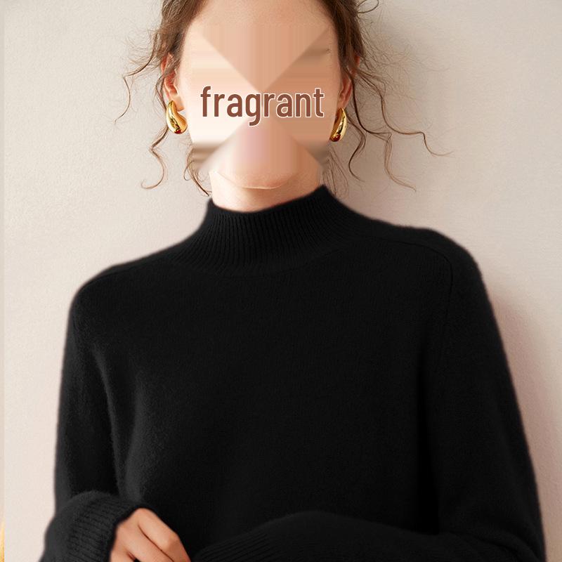 Women's Half-High Collar Thickened Cashmere Sweater - Autumn/Winter Style
