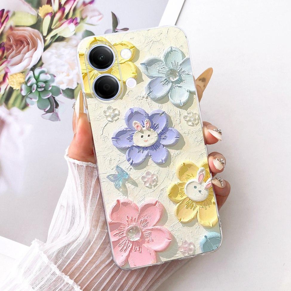Transparent Casing For Vivo Y05 Cover Luxury Cute Cat Fashion Butterfly Cool Painted Funda For Y05 Vivo Phone Case