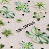 French Embossed Nail Stickers Waterproof White Pink Petals 3D Nail Art Decals Lily Petal Design Gold Line French